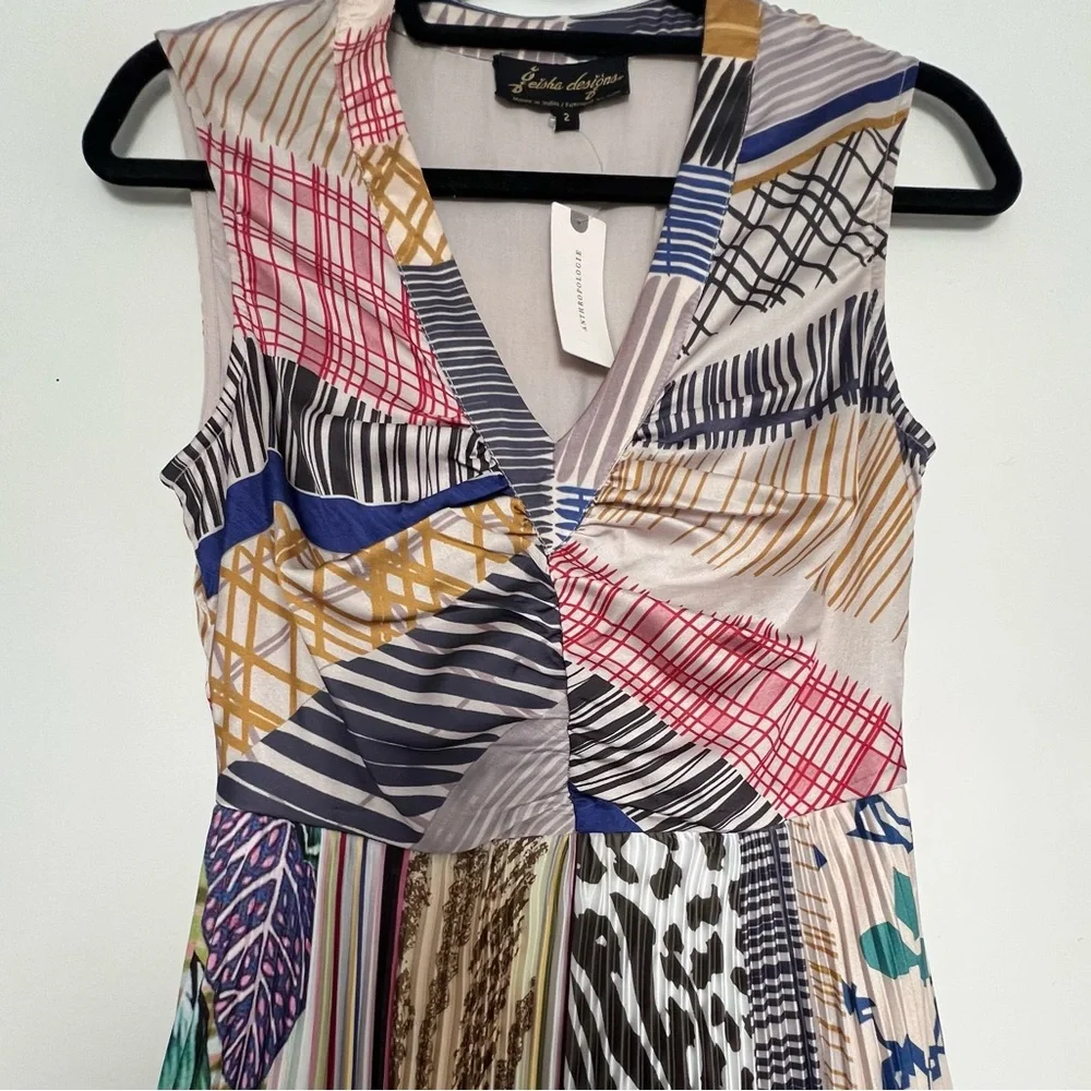 NWT Anthropologie Geisha Designs Jacinta Pleated Midi Dress - 2 - Picture 6 of 9